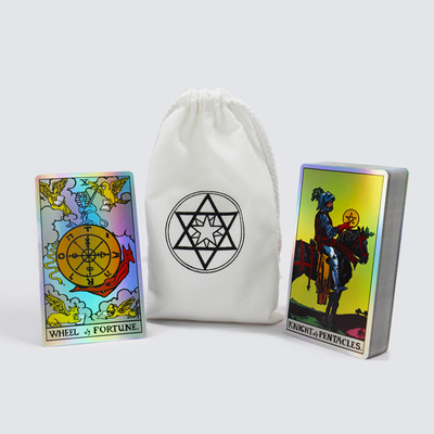 satın al Özel Basılmış Premium Holografik Tarot Kartları Çantayla Baskı Lüks Atlı Tarot Kartı Yapma Rehberli online manufacture
