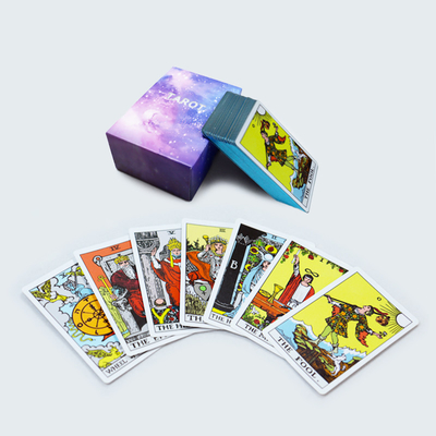 satın al Orijinal Mavi Kenar Miniatür Tarot Kartları Romantik Mor Tarot Kartı Çantasıyla Yazdır online manufacture