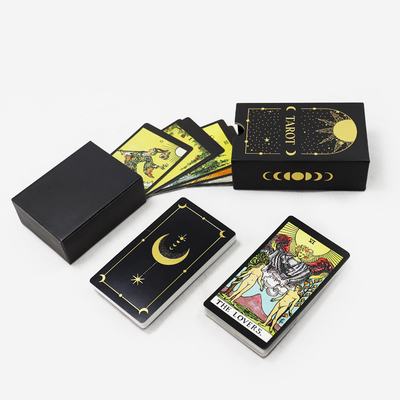 satın al Özel Baskı Orijinal Güneş Siyah Tarot Kartları Basılı Rus Atlı Lüks Yapın online manufacture