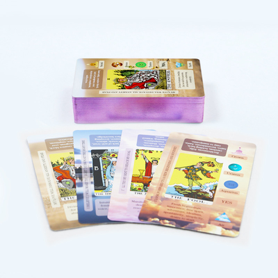 satın al Özel Basılmış Rus Mor Kenarlı Tarot Kartları Detaylı Bilgilerin Basılması Tarot Kartları online manufacture