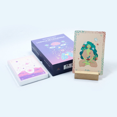 satın al Özel Basılmış Mor Fransız Tarot Kartları Baskı Yüksek Kaliteli Kadınlar Tarot Kartı Çantasıyla Yapın online manufacture