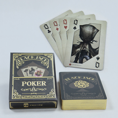 satın al Özel Baskılı Logo Gümüş Altın Foliya Kenarlı Poker Deck Lüks Kağıt Üzerinde AI Formatında online manufacture