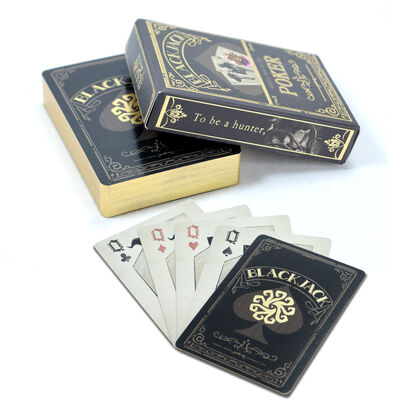 satın al Özel Tasarım Altın Kenarlar Su geçirmez PVC Partiler ve Hediyeler için Kişiselleştirilmiş Poker Deck online manufacture