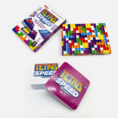 Özel Tasarımlar Tetris Hız Oyun Kartları Çocuklar İçin Renkli Solitaire Eğitim Kartları