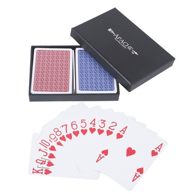 Özel Yapılandırılmış Yumuşak Plastik Su Tutmaz Poker Kartları Basılı Dayanıklı PVC Oyun Kartları 63x88mm