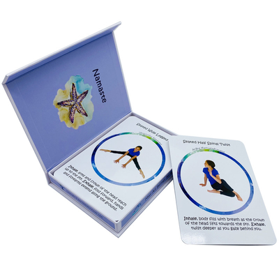 Normal Eğitim Spor Egzersiz Oyunu için Özel Yazdırma Yoga Hareket Flash Kartları