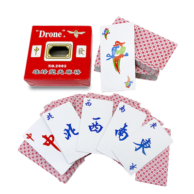 Çift Kutu Set Özel Tasarım Mahjong Oyun Oyun Kartlar Aile Tatil Partisi İçin Eğlence