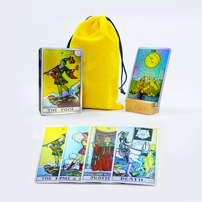 Özel PMS Renkleri Tarot Oyun Kartları Decks With Cloth Bag Item Özel Tarot Kartı