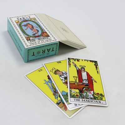 Özel Baskılı Oracle Tarot Kartları, Kehanet İçin Izgara Kutusunda Kılavuz Kitapçık ile