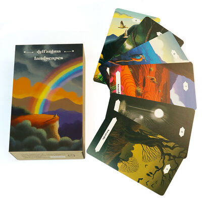 Çevre dostu özelleştirilmiş tasarım mat bitirme özel boyut ve renk ile basılabilir Tarot kartları