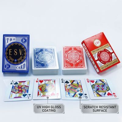 UV Yüksek Parlaklıklı Kaplı Poker Kartları Sık Kullanım İçin Üstün Çizik Direnci