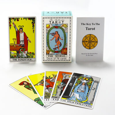 Tam Renkli Özel Klasik Tarot Oracle Baskı Kişiselleştirilmiş Renkli Tarot Kartı Fabrika Tasarımı Rehberli Tarot Kartları