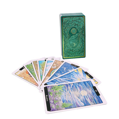 100x150mm Tarot Iskambil Kartları Mat Altın Folyo Yeşil Renk